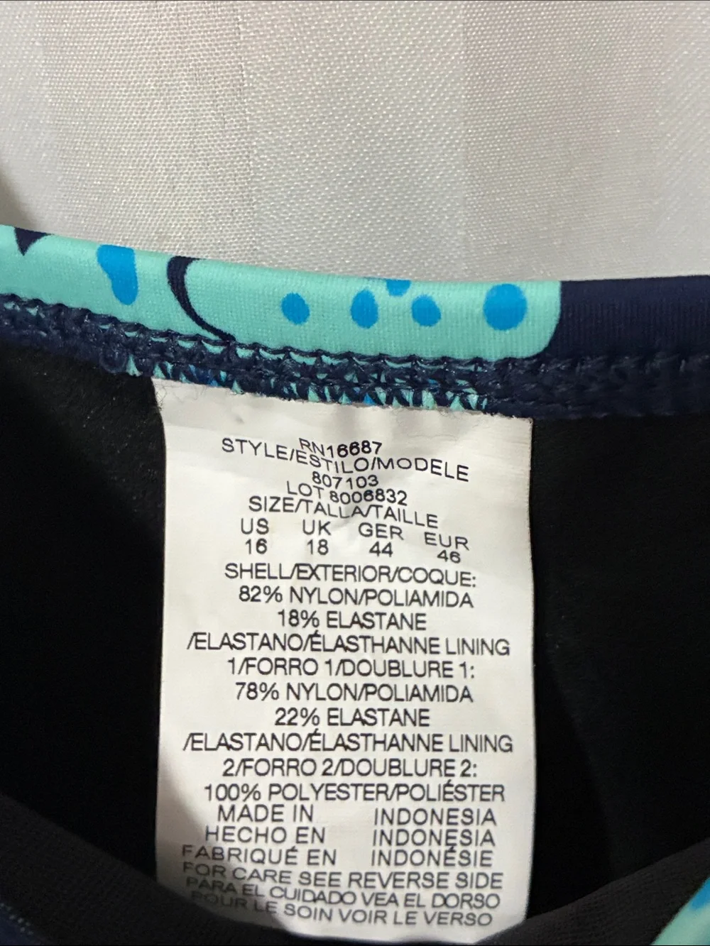 Swim Solutions Blue & Turquoise Floral One-Piece Swimdress - Picture 5 of 11
